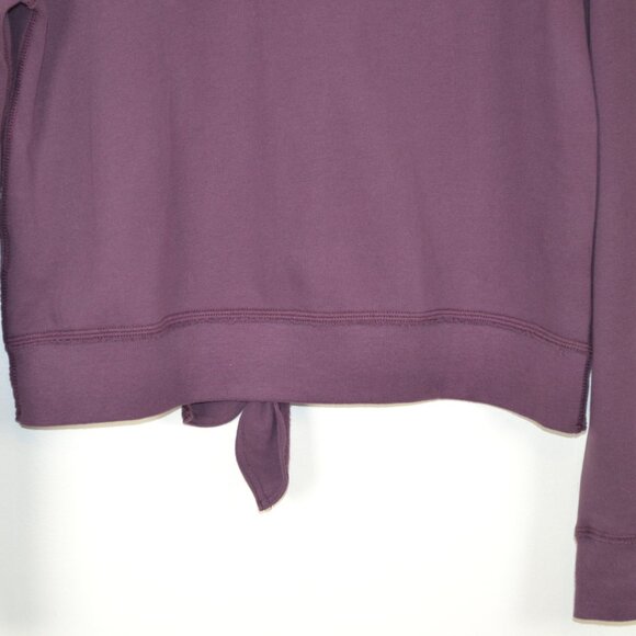 Abercrombie & Fitch Crewneck Pullover Tie Hem Womens M Sweatshirt Purple Cropped - Picture 5 of 9